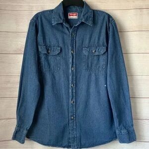 Wrangler Men’s/Unisex 100% Cotton Denim Long Sleeve Shirt